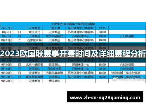 2023欧国联赛事开赛时间及详细赛程分析